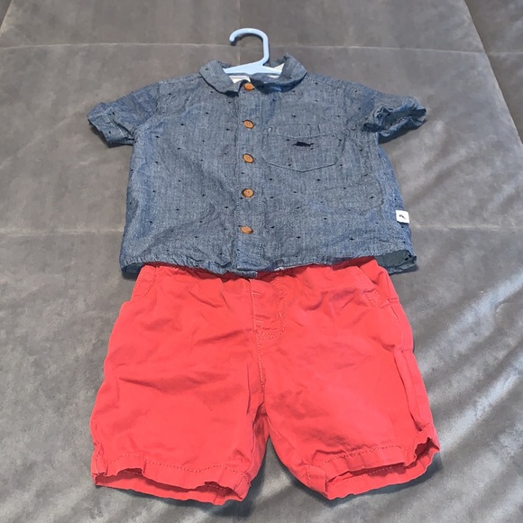 Tommy Bahama Other - ❗️Tommy Bahama Jean Button-up and Red Shorts